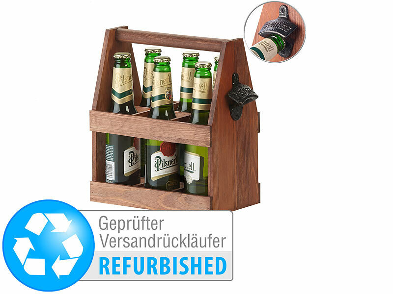 Zeller Present Flaschenkorb, Holz, für 6 Flaschen, Zum Lagern und  Transportieren geeignet