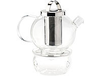 Cucina di Modena Tee-Set aus Glaskanne (1,5 l) mit Edelstahl-Sieb und Stövchen; Öl- & Essig-Glas-Spender, Kühl-Akkus mit Kühl-SockelnEdelstahl Teekannen Öl- & Essig-Glas-Spender, Kühl-Akkus mit Kühl-SockelnEdelstahl Teekannen Öl- & Essig-Glas-Spender, Kühl-Akkus mit Kühl-SockelnEdelstahl Teekannen Öl- & Essig-Glas-Spender, Kühl-Akkus mit Kühl-SockelnEdelstahl Teekannen 