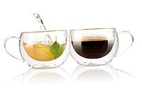 Cucina di Modena Doppelwandiges Kaffee & Tee-Glas, 2er-Set; Doppelwandige Becher-Gläser Doppelwandige Becher-Gläser Doppelwandige Becher-Gläser Doppelwandige Becher-Gläser 