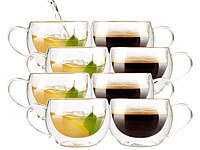 Cucina di Modena Doppelwandiges Kaffee & Tee-Glas, 8er-Set; Doppelwandige Becher-Gläser Doppelwandige Becher-Gläser Doppelwandige Becher-Gläser Doppelwandige Becher-Gläser 